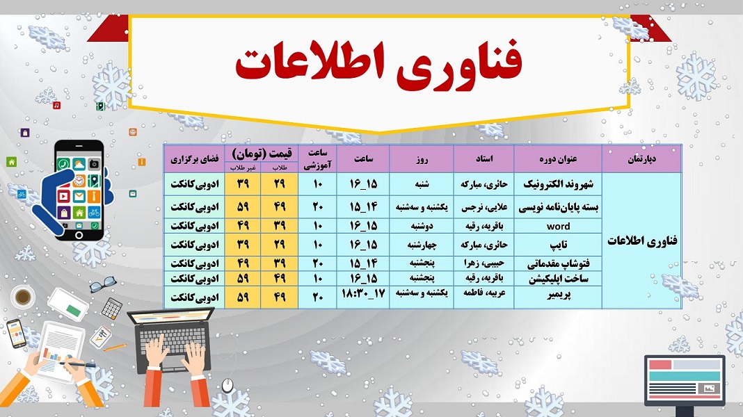 دوره های آموزش های مهارتی فرهنگی -فناوری اطلاعات